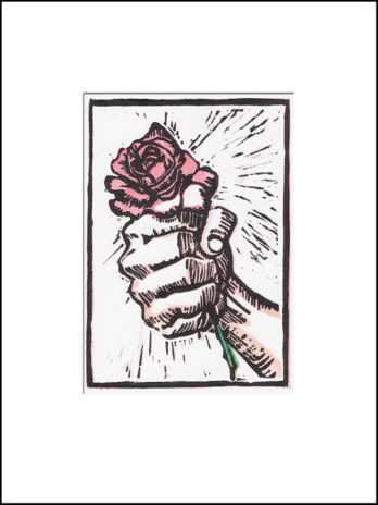 ROSE IN HAND (9″X 12″ WHITE MATTE)